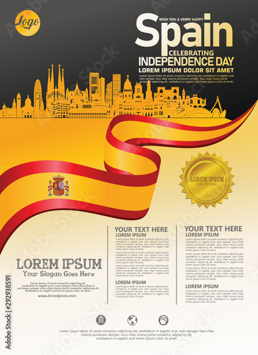 Spain national day modern design template. Design for poster, brochure, flayer and other users