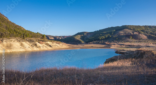 Reservoir in the mountains. La Peza 