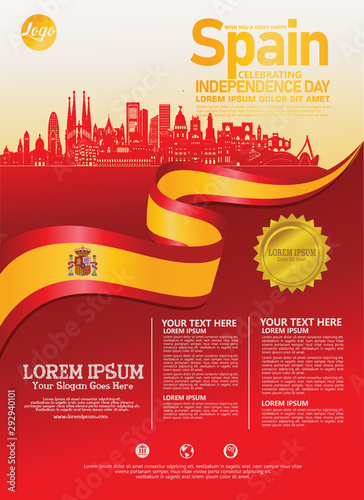 Spain national day modern design template. Design for poster, brochure, flayer and other users