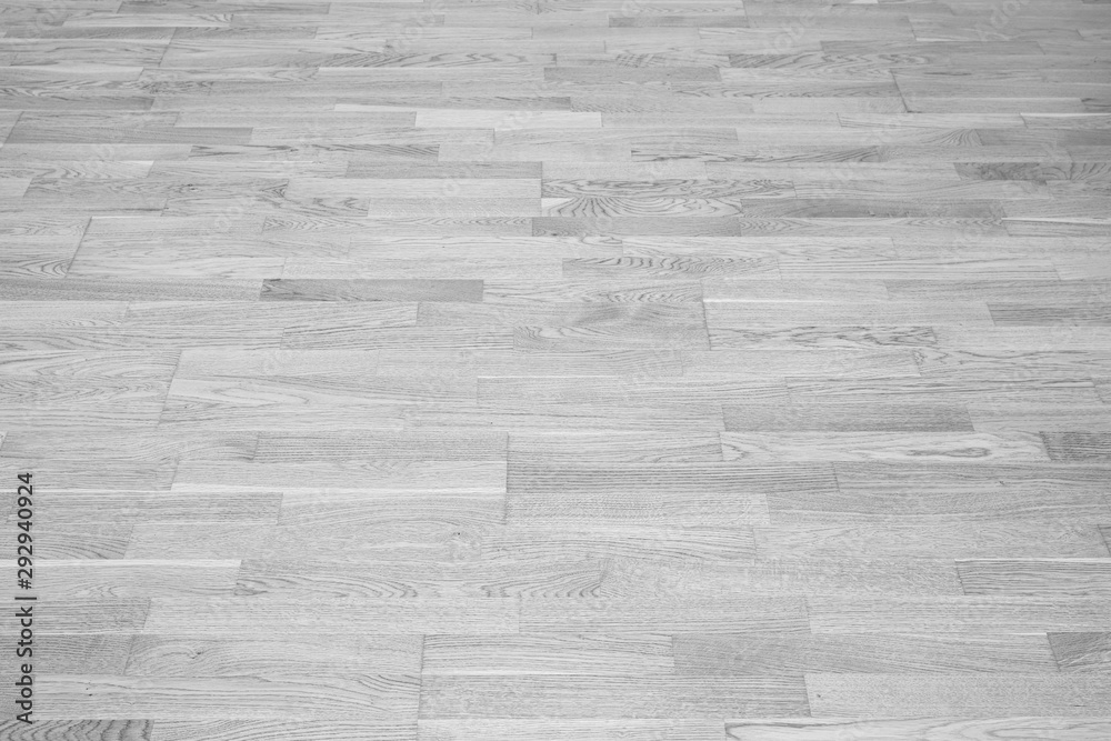 Top view of smooth seamless white laminate floor texture background. Gray  wooden polished surface parquet texture. Stock Photo