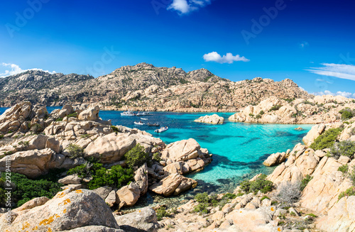 Panoramic view of Cala Coticcio on the island of Caprera, located in the La Maddalena archipelago national park, Sardinia photo