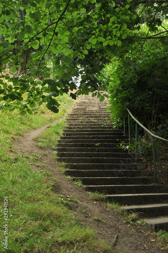 green stairs