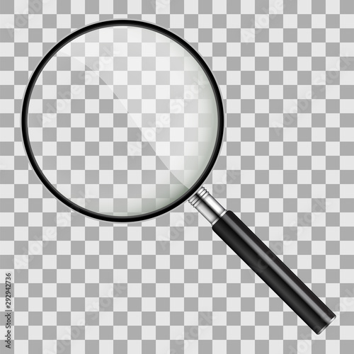 Magnifier in realistic style on an isolated background. Vector graphics in realistic style.