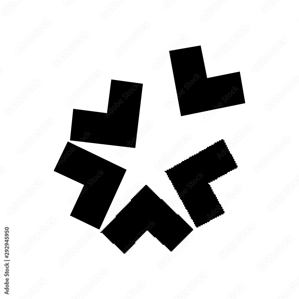 Fototapeta premium arrows combine in a star shape logo and icon, abstract vector design object for you project or logotype. vector illustration isolated on white background.