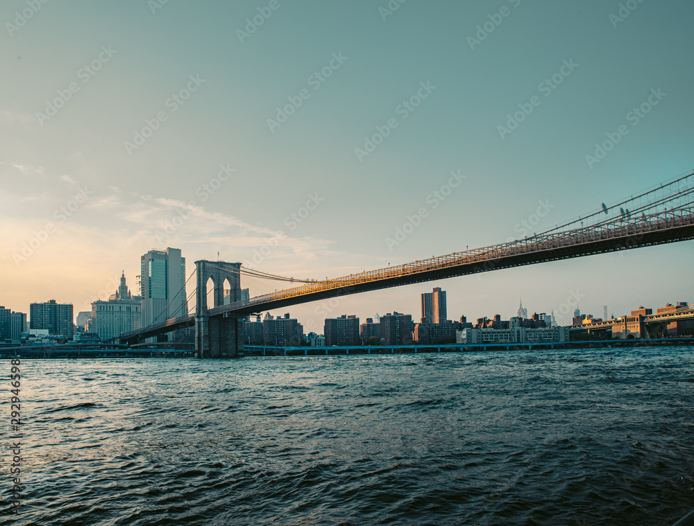 Brooklyn Bridge at end of the day
