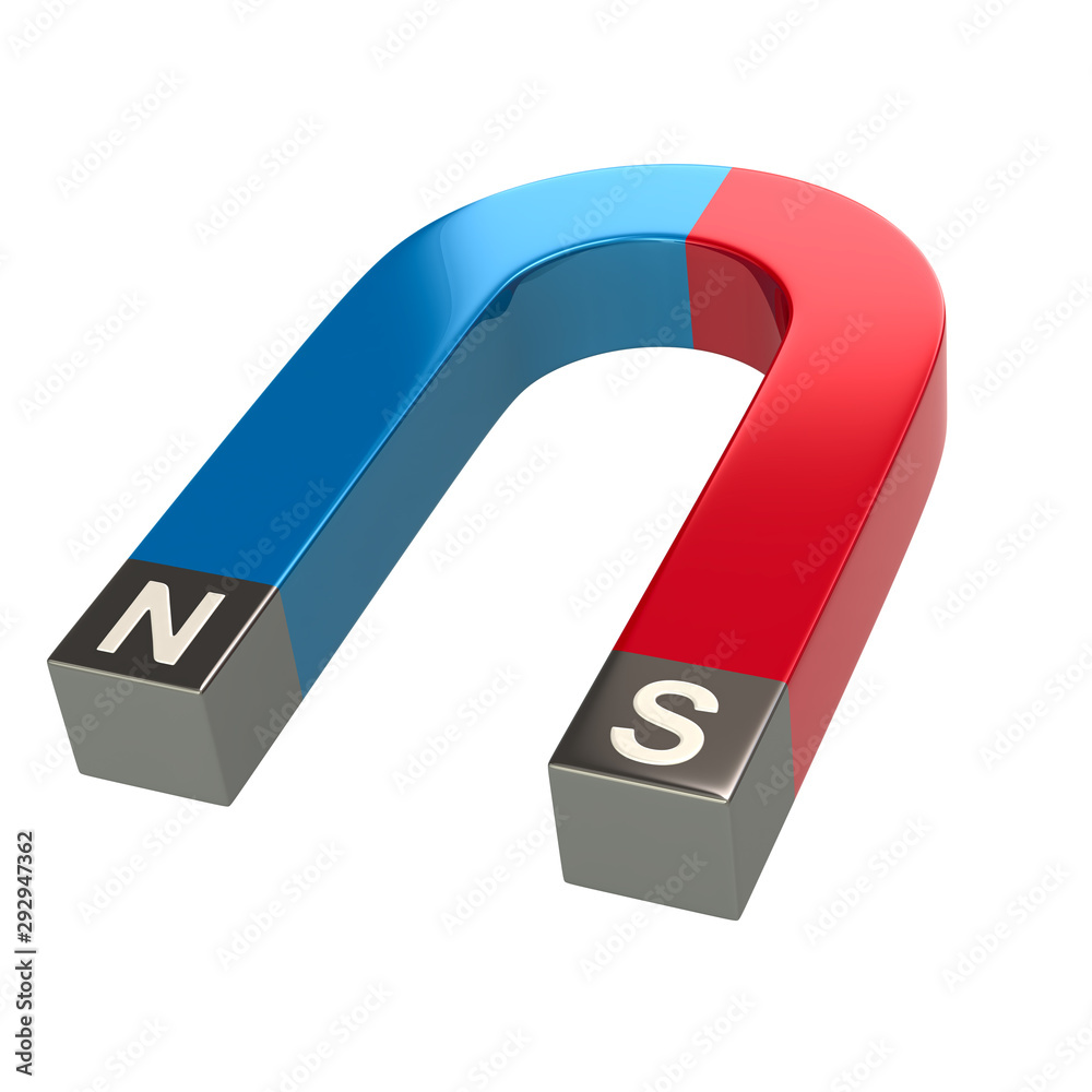 Horseshoe Magnet 3d illustration isolated on white background Horseshoe Magnet 3d illustration isolated on white background