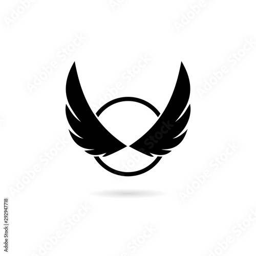 Wing logo company, icon wing flying, eagle wing brand and logotype