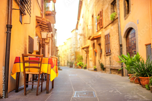 little cozy cafe on a street of Rome. Italy