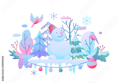 Background with winter items.
