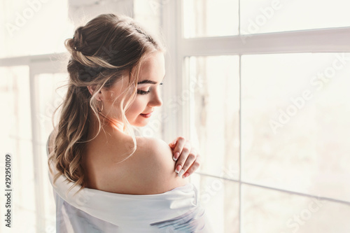 Bride morning.Woman near window. Dream and relax Free Download Bride morning.Woman near window. Dream and relax - GFXLoad
