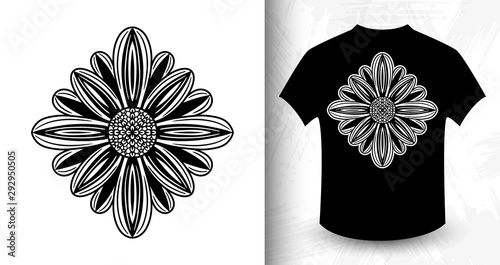 Flower. Design idea for t-shirt print.