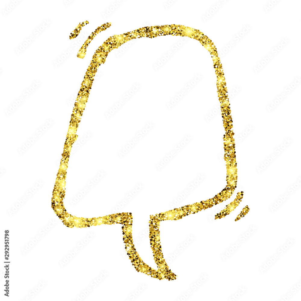 Gold glitter hand drawn Speech Bubble Gold glitter hand drawn Speech Bubble