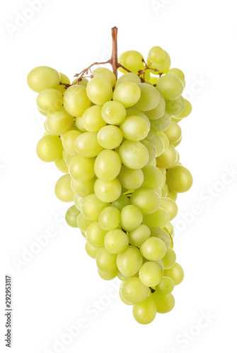 bunch of green grapes isolated on white background