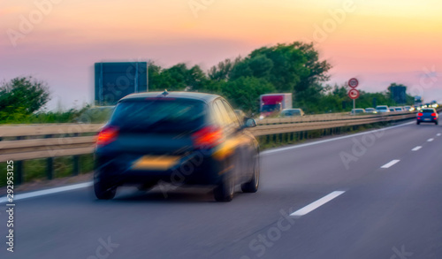 Highway traffic - motion blurred cars on a highway © blackdiamond67