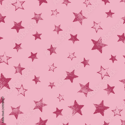 Seamless Pattern with hand drawn Stars