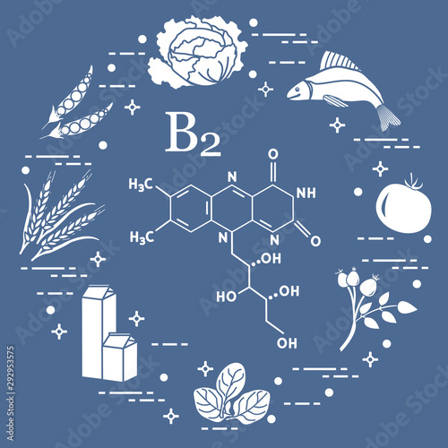 Foods rich in vitamin B2. Fish, peas and other.