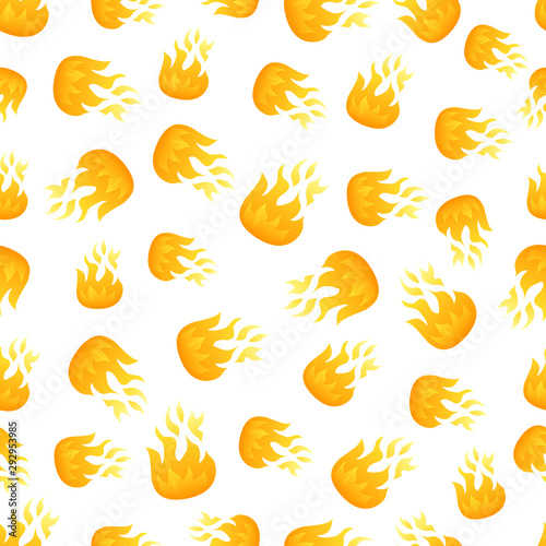 Seamless pattern with fire flame