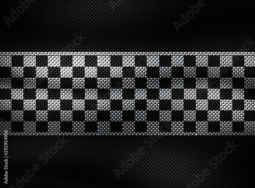 arbon fiber background. checkered pattern. 3d illustration material design. photo