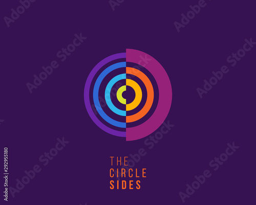 Circle sides logo design concept. Abstract shape logo design template. Creative letter O variation logo design template.