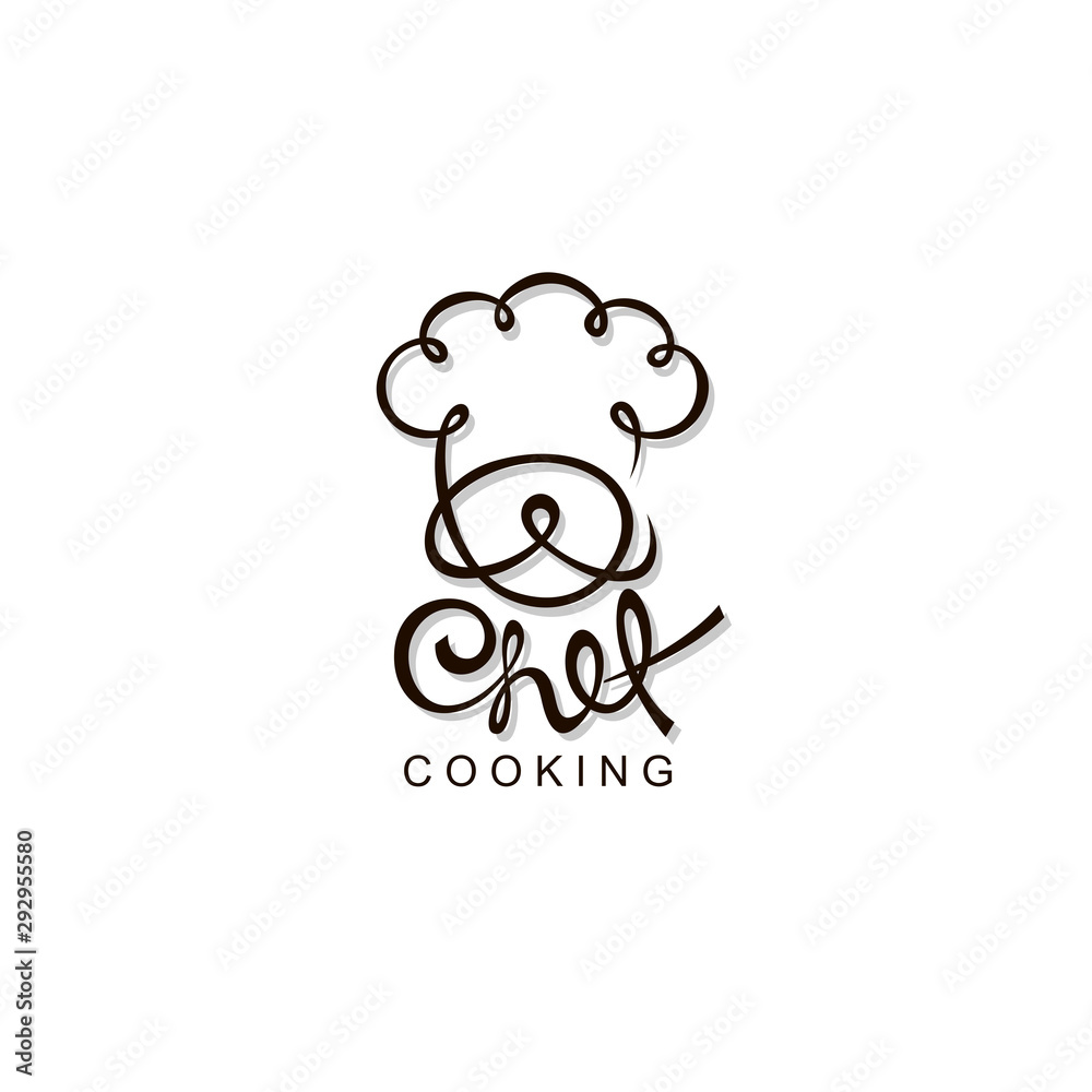 abstract black chef icon isolated on white background abstract black chef icon isolated on white background