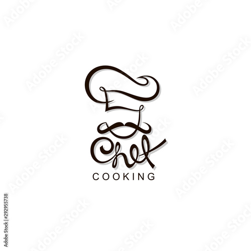abstract black chef icon isolated on white background