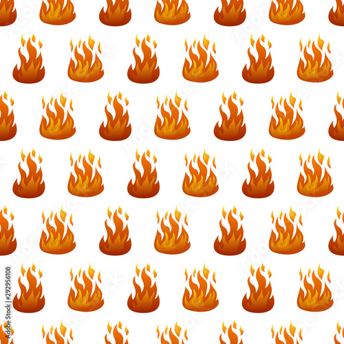 Seamless pattern with fire flame