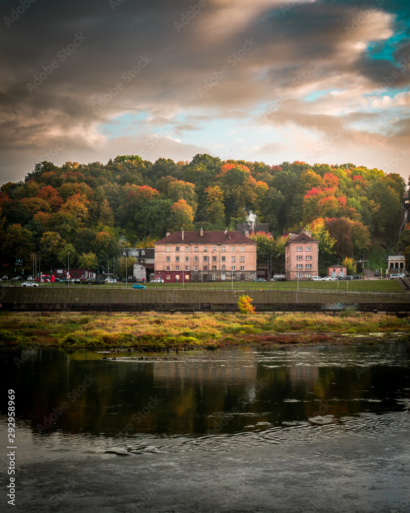 Fototapeta premium Just a beautiful sight over Nemunas river. Kaunas, Lithuania.