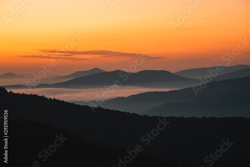 sunset in mountains