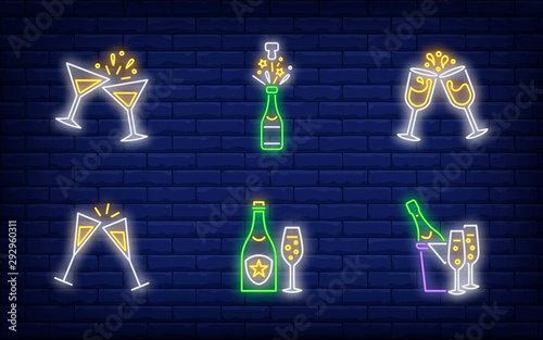 Christmas toast neon sign set
