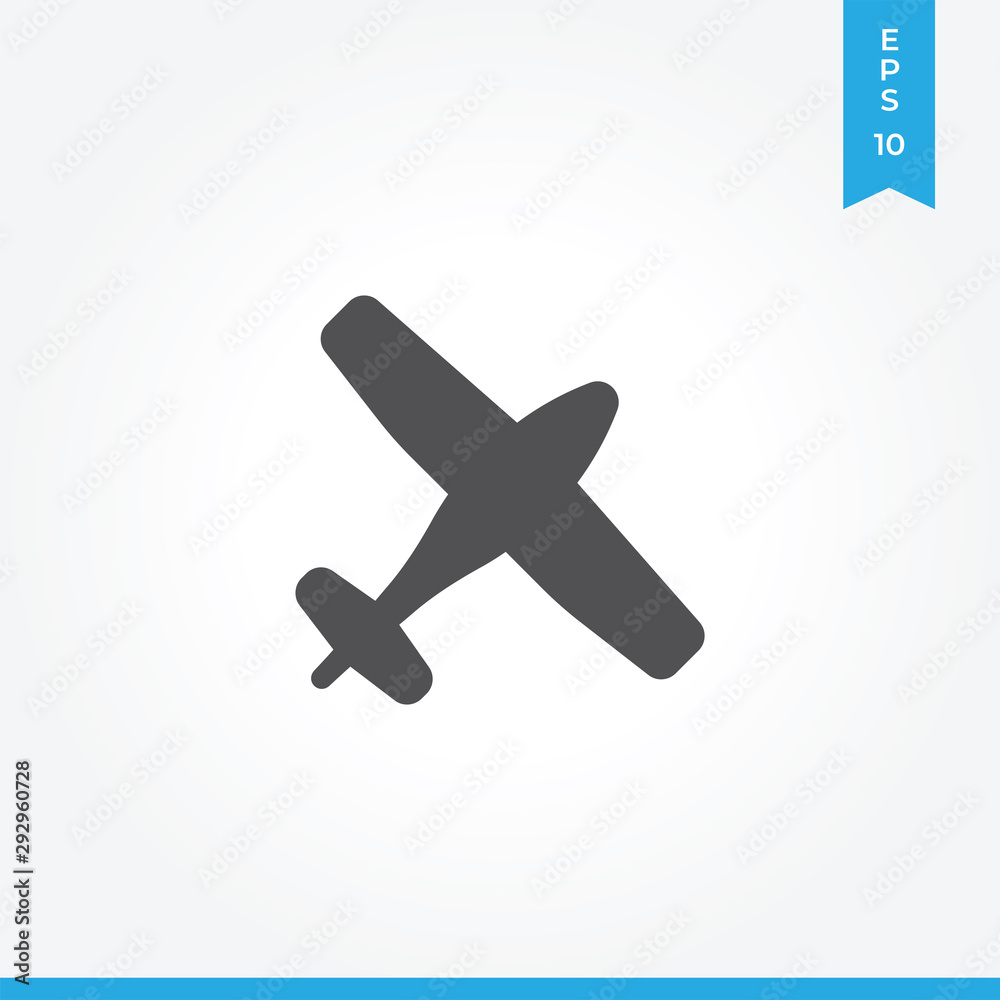 Airplane vector icon, simple sign for web site and mobile app. Airplane vector icon, simple sign for web site and mobile app.