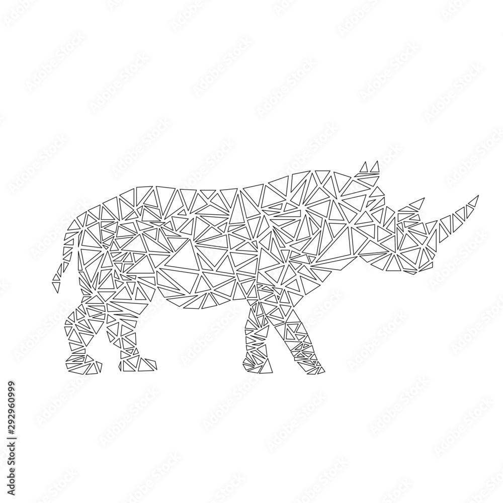 rhinoceros triangle contour vector illustration rhinoceros triangle contour vector illustration