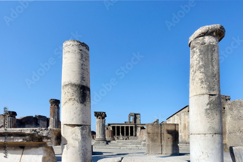 Ruins of basilica in the forum of Pompeii, Italy