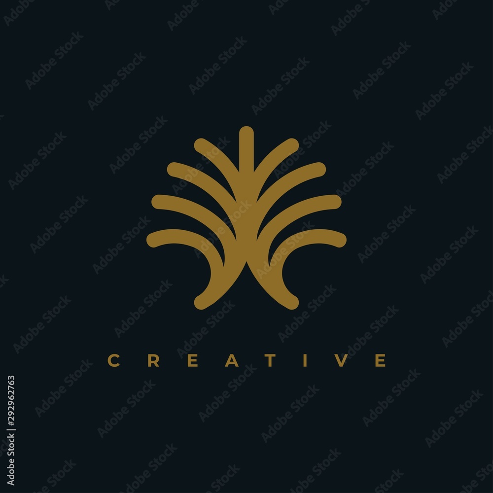 Abstract tree symbol logo design vector template