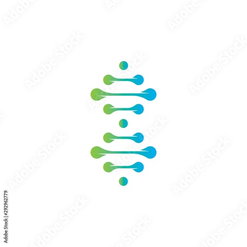 DNA logo design template.icon for science technology.genetic symbol