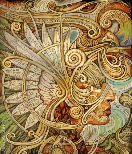 Mayan. Abstract illustration