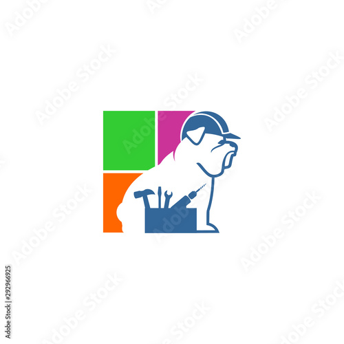 bulldog contractor logo template