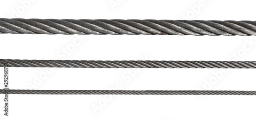 Metal cable on white