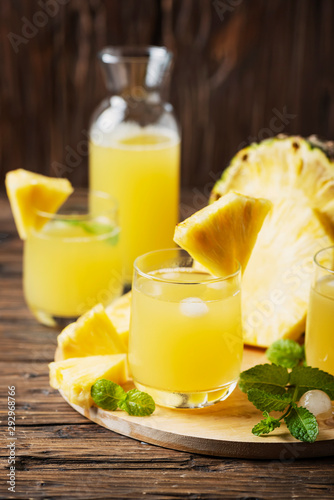 Fresh summer pineapple juice