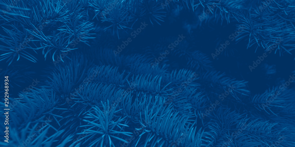 Christmas and New Year simple background with fir branches with copy space.