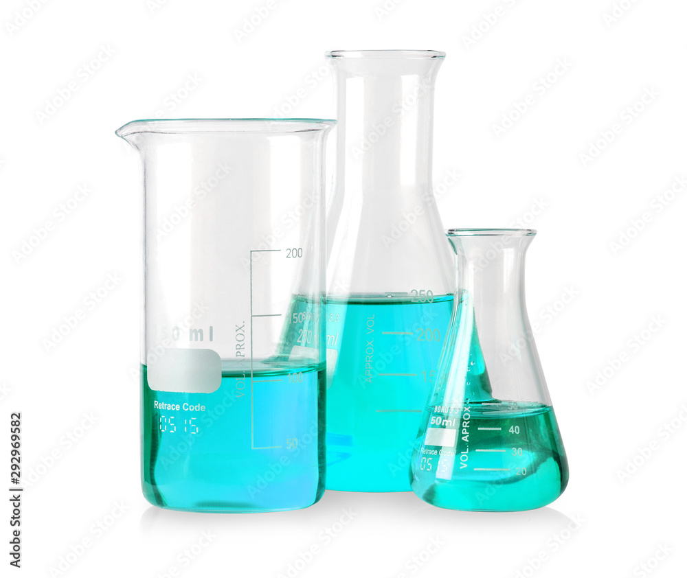 Flask with liquid isolated