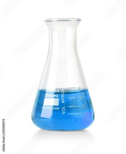 Flask with blue liquid