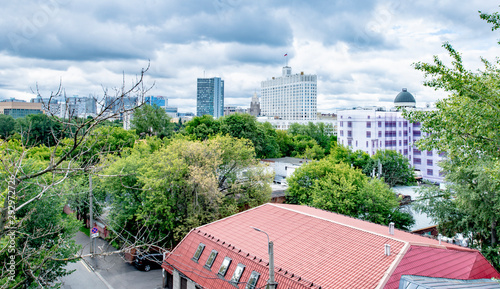  A modern area on the outskirts of Moscow with multi-storey residential buildings