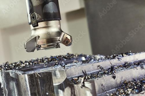 turning cnc machine at metal work industry. Precision machining