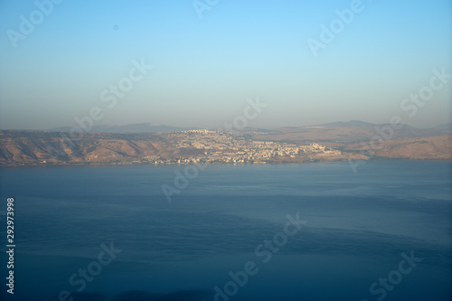 The city of Tiberias from the Golan Heights photo