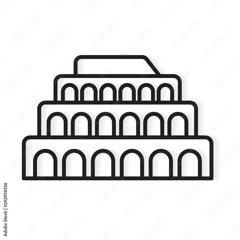 Naklejka premium colosseum building landmark icon- vector illustration