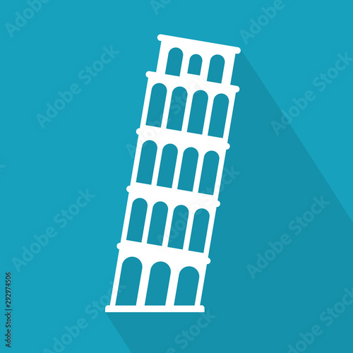 Leaning Tower, Pisa, Italy landmark icon- vector illustration