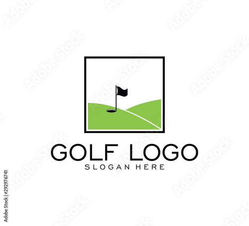 golf flag tournament logo template