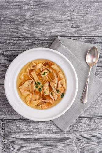 Traditional Frittatensuppe | Flaedlesuppe (pancake soup)