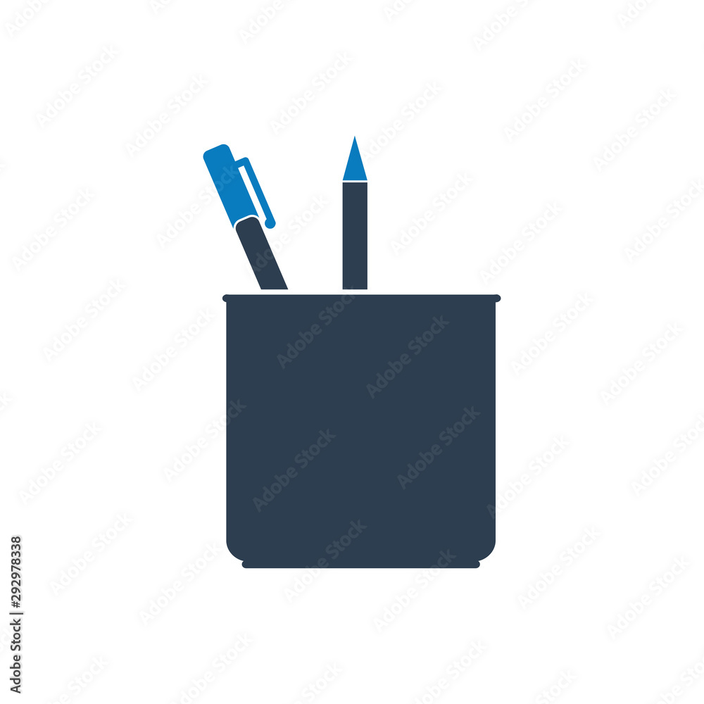 Pen Stand Icon. Flat style vector EPS. Pen Stand Icon. Flat style vector EPS.