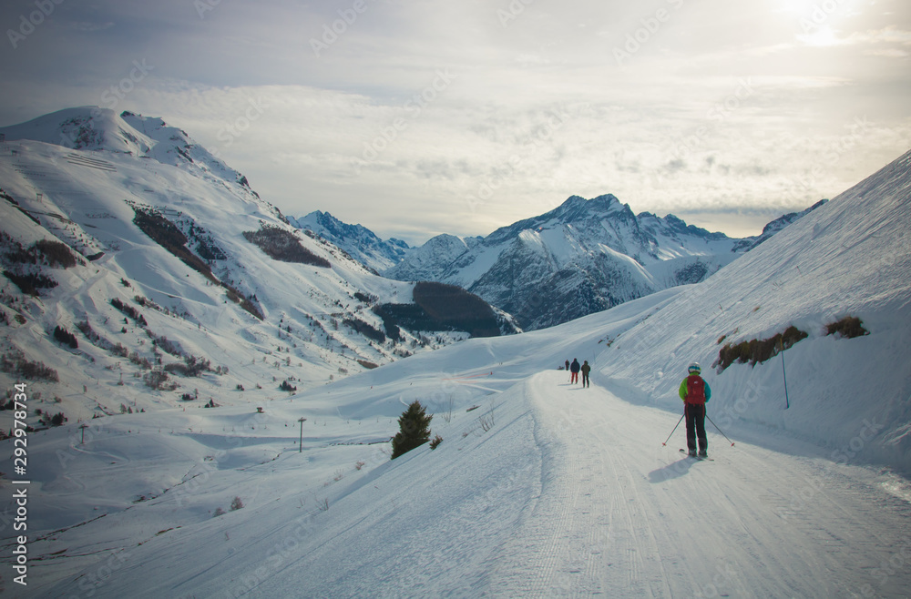 les Deux-Alpes , paysage de neige, hiver
